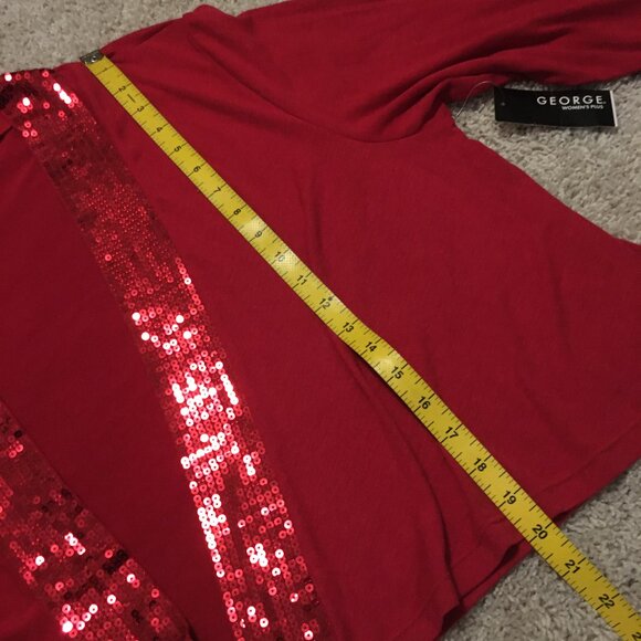 NWT Apple Red Sequin Trimmed Open Cardigan - Picture 12 of 13